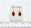 VS Bezel Earrings. 11x16mm Tear Drop. Carnelian