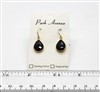 VS Bezel Earrings. 11x16mm Tear Drop. Black Onyx