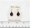 VS Bezel Earrings. 11x16mm Tear Drop. Black Onyx