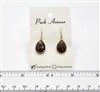 VS Bezel Earrings. 11x16mm Tear Drop. Smoky Quartz