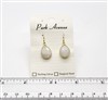VS Bezel Earrings. 11x16mm Tear Drop. Rainbow Moonstone