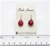 VS Bezel Earrings. 11x16mm Tear Drop. Dyed Ruby