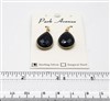 VS Bezel Earrings. 15x20mm Tear Drop. Black Onyx