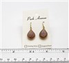 VS Bezel Earrings. 15x20mm Tear Drop. Peach Moonstone