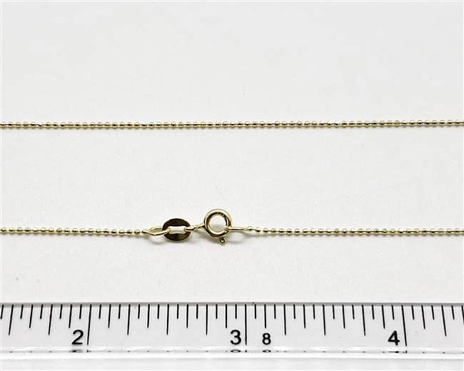 18k Gold over Sterling Silver Chain BALL1. 24 Inch