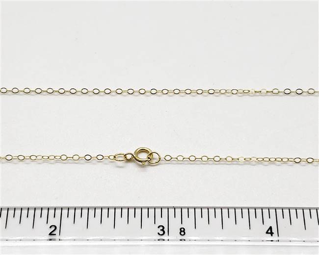 14k Gold Filled 1.5mm Flat Cable Chain 1020F. 14 Inch