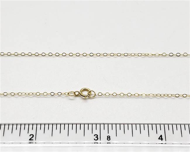 14k Gold Filled 1.5mm Flat Cable Chain 1020F. 15 Inch