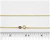 18k Gold over Sterling Silver Chain 1mm Box. 16 Inch