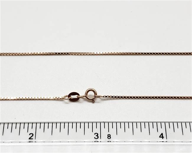 Rose Gold Plate over Sterling Chain 1mm Box. 16 Inch