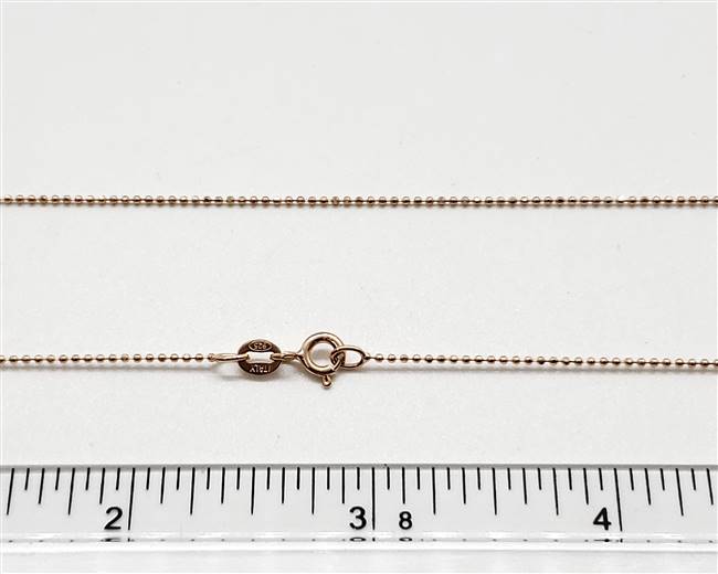 Rose Gold Plate over Sterling Chain BALL1. 18 Inch