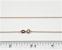 Rose Gold Plate over Sterling 1.3mm Cable Chain 1020A. 20 Inch