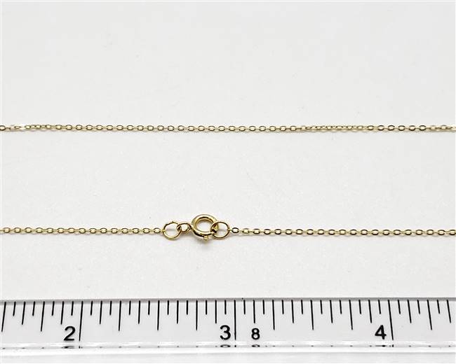 14k Gold Filled 1mm Flat Cable Chain 927F. 16 Inch