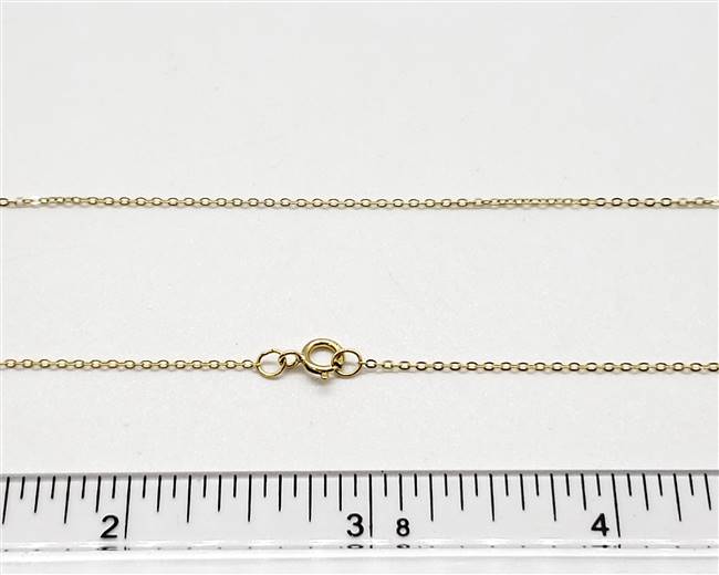 14k Gold Filled 1mm Flat Cable Chain 927F. 18 Inch