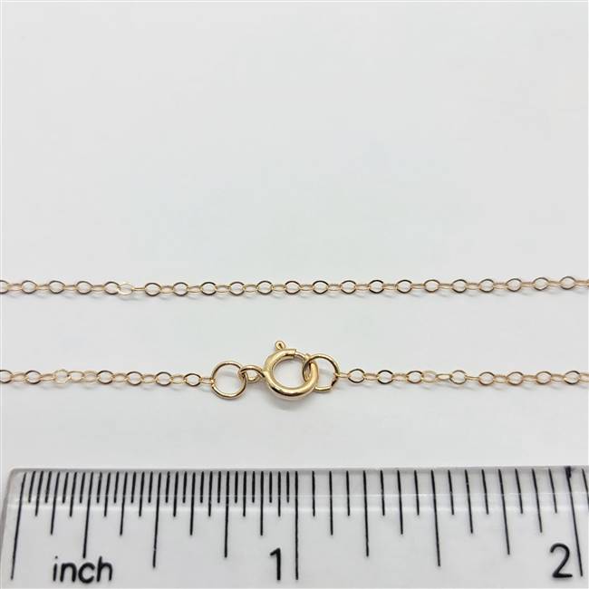 Rose Gold Filled 1.5mm Flat Cable Chain 1020F. 16 Inch