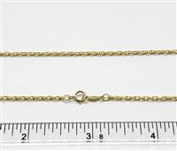 14k Gold Filled Chain 1.6mm Rope. 13R. 18 Inch