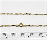 14k Gold Filled Chain 1.3mm Dapped Bar. 16 Inch
