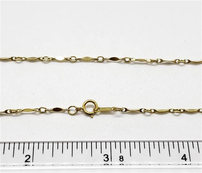 14k Gold Filled Chain 1.3mm Dapped Bar. 16 Inch