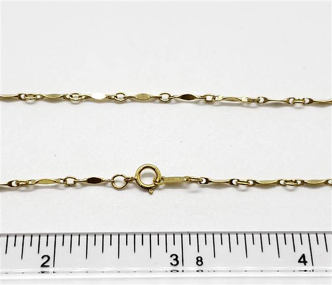 14k Gold Filled Chain 1.3mm Dapped Bar. 18 Inch