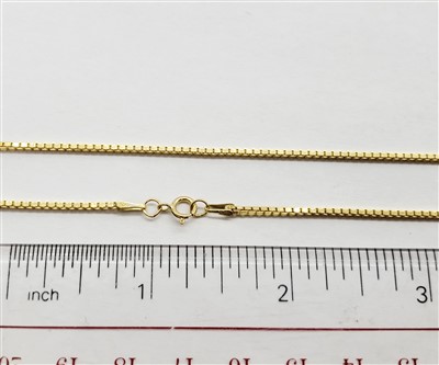 14k Gold Filled Chain 1.5mm Box. 20 Inch