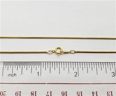 14k Gold Filled 1mm Snake Necklace. 16 Inch