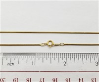 14k Gold Filled 1mm Snake Necklace. 18 Inch