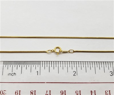 14k Gold Filled 1mm Snake Necklace. 18 Inch