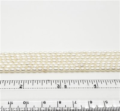 Freshwater Pearl Rice. White. 3mm.