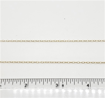 14k Gold Filled Chain - Diamond Shaped Cable Chain 1.5mm x 2.6mm