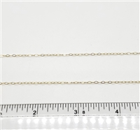 14k Gold Filled Chain - Diamond Shaped Flat Cable Chain 1.5mm x 2.5mm