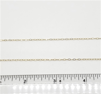 14k Gold Filled Chain - Diamond Shaped Flat Cable Chain 1.5mm x 2.5mm