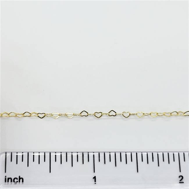 14k Gold Filled Chain - Heart Chain 2mm Flat Wire