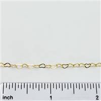 14k Gold Filled Chain - Heart Flat Chain 3mm