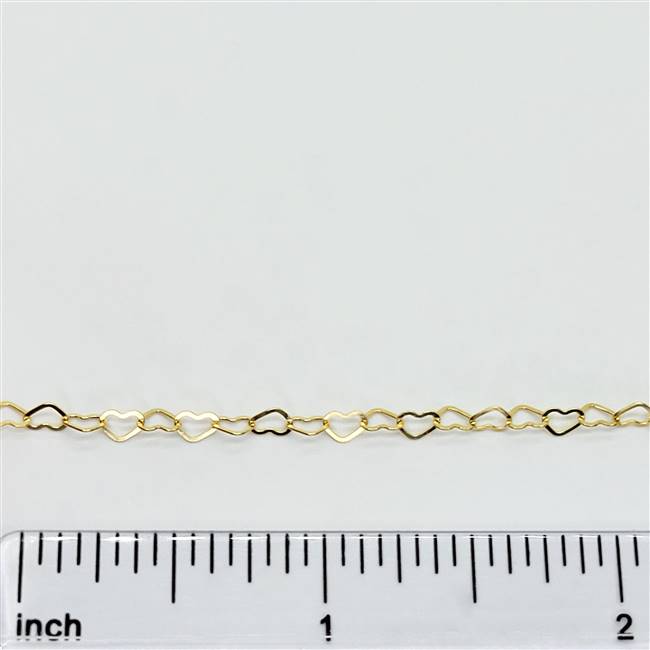 14k Gold Filled Chain - Heart Flat Chain 3mm