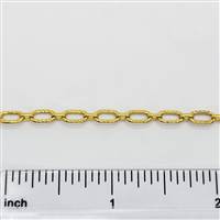14k Gold Filled Chain - Oval Rectangle Hammered Chain 4mm x 6.8mm Flat