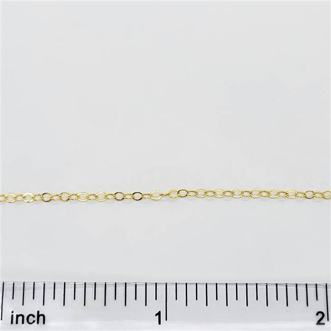 14k Gold Filled Chain - Cable Chain 1.3mm Flat