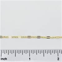 14k Gold Filled Chain - Dapped Long & Short Chain Sm. Ln. 2mm x 5.5mm