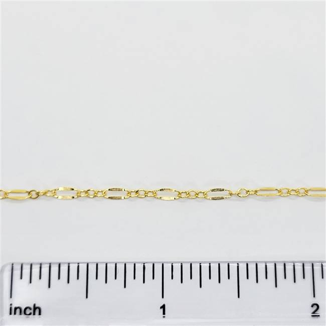 14k Gold Filled Chain - Dapped Long & Short Chain 2mm