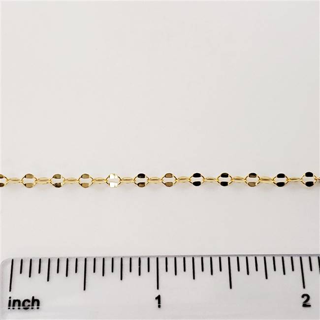 14k Gold Filled Chain - Dapped Cable Chain 2.5mm x 2.8mm