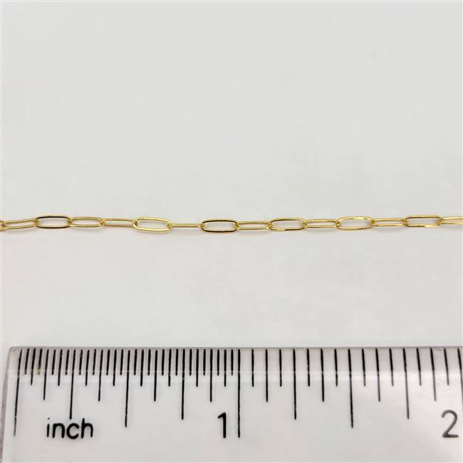 14k Gold Filled Chain - Drawn Cable Chain 1.8mm x 4.8mm Flat