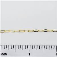 14k Gold Filled Chain - Drawn Flat Cable Paper Clip Chain 2mm x 5mm