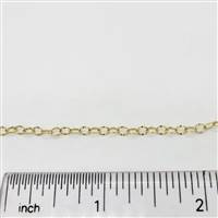 14k Gold Filled Chain - Dapped Cable Chain 2.5mm x 3.4mm