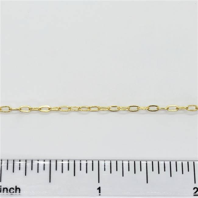 14k Gold Filled Chain - Drawn Flat Cable Chain 1.8mm x 3.5mm
