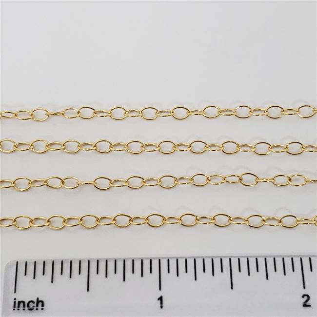 14k Gold Filled Chain - Cable Chain 3mm x 4mm