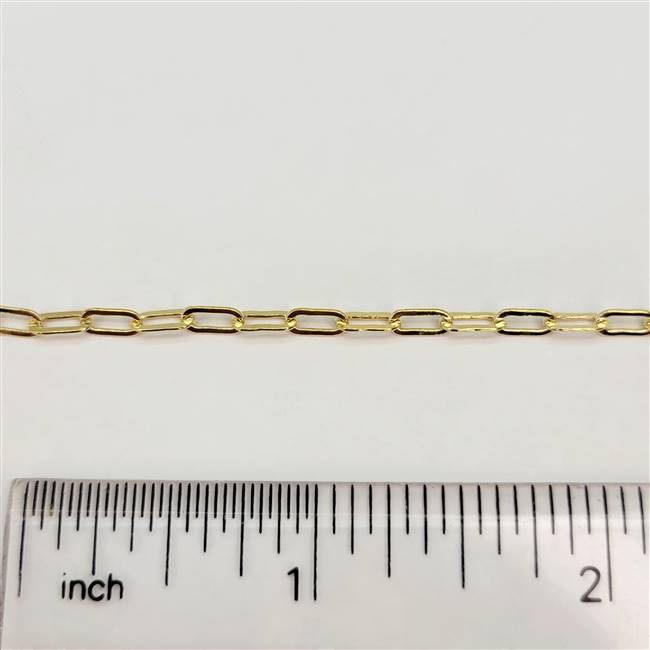 14k Gold Filled Chain - Drawn Cable Chain 2.4mm x 6mm Flat
