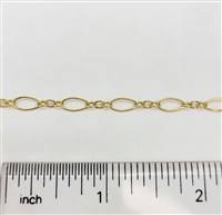 14k Gold Filled Chain - Oval Flat Long & Short Chain 4mm x 7mm