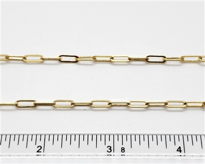 14k Gold Filled Chain - Drawn Flat Cable Chain 3mm x 8mm
