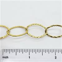 14k Gold Filled Chain - Oval Cable Chain 13.5mm  x 20mm Hammered