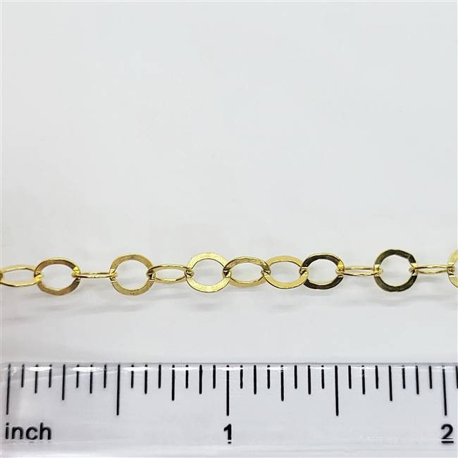14k Gold Filled Chain - Round Cable Chain 3.5mm Flat
