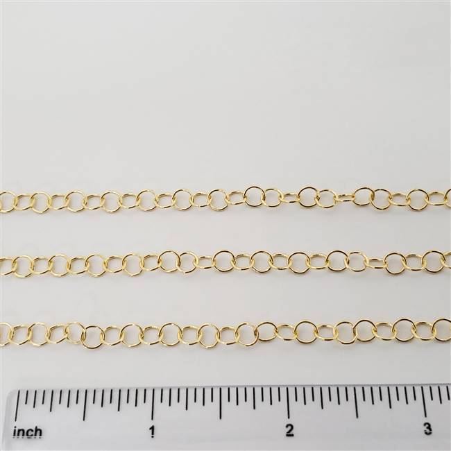 14k Gold Filled Chain - Round Cable Chain 5mm