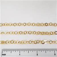 14k Gold Filled Chain - Round Cable Chain 5mm Flat